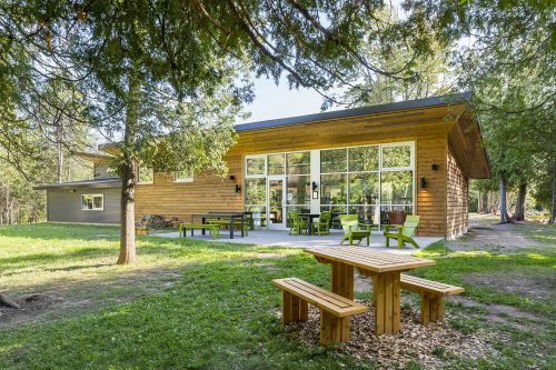 Outside Cedar Coffee Company in Two Harbors